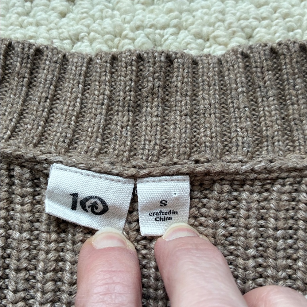 Tentree Women’s Long Wool Cotton Cardigan Sweater in Dark Elwood Heather Small - Picture 7 of 13